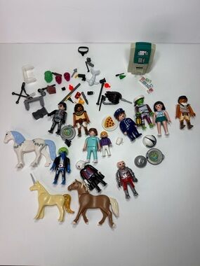 Lot Playmobil Figures Horses Unicorn ATM People Misc Accessories Objects Random